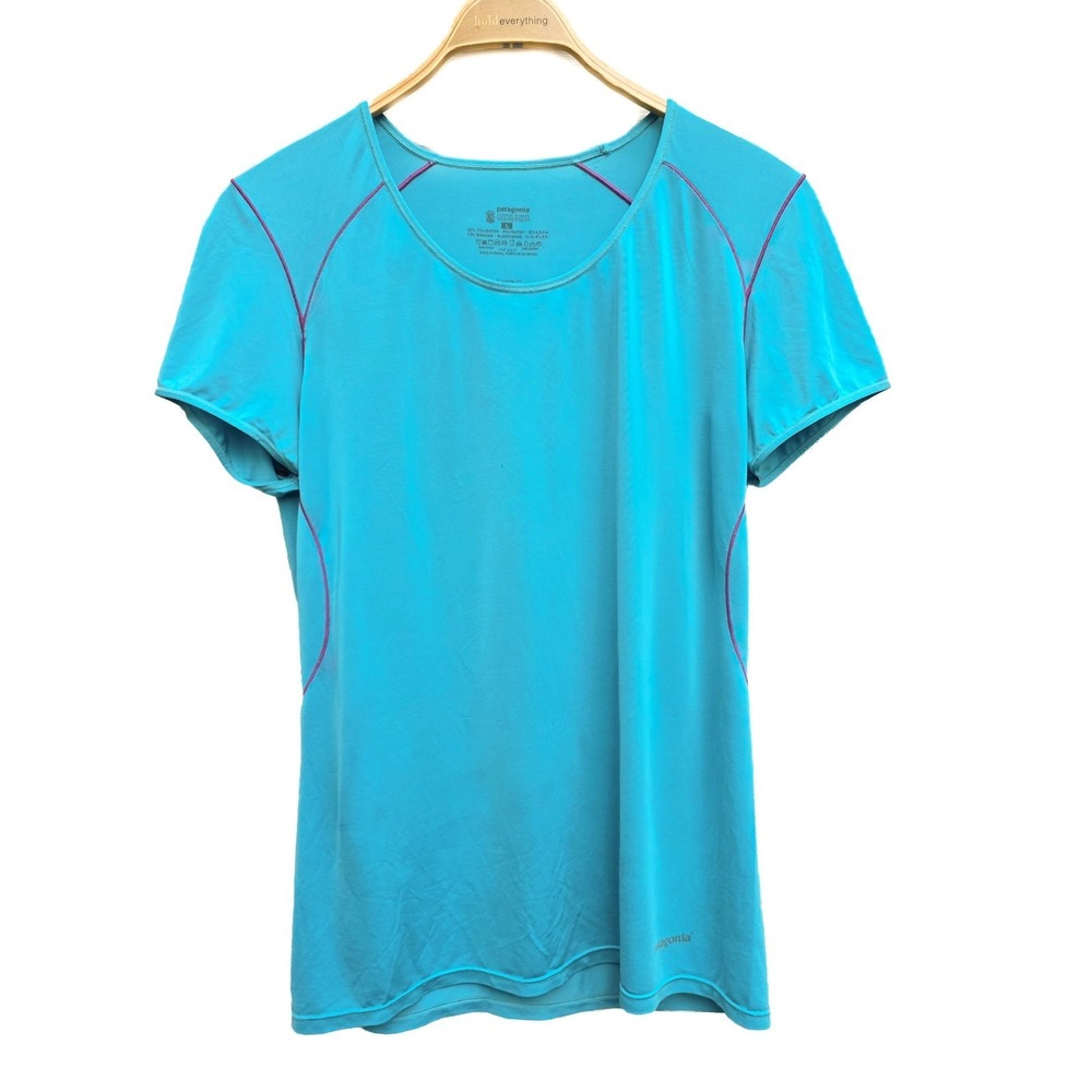 Patagonia Common Threads Short Sleeve Shirt‎ Blue 45605 Womens Large Sustainable